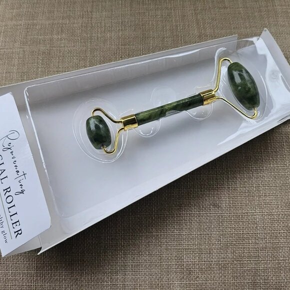 Jade Facial Roller Rajavenatiny Double Roller Small and Large Face Roller New - Picture 6 of 11